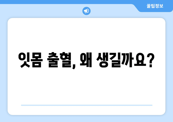 잇몸 출혈, 갑자기?! 당황하지 말고 지금 바로 확인하세요 | 잇몸 출혈 원인, 대처법, 예방법