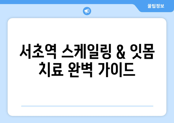 서초역 스케일링 & 잇몸 치료, 모든 궁금증 해결! | 치과 추천, 비용, 후기, 예약