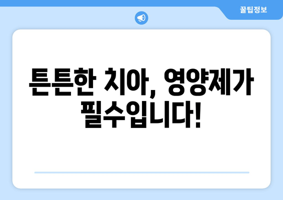 잇몸과 치아 건강 지키는 영양제 가이드| 구강 염증 관리 | 잇몸 건강, 치아 관리, 영양제 추천, 구강 건강