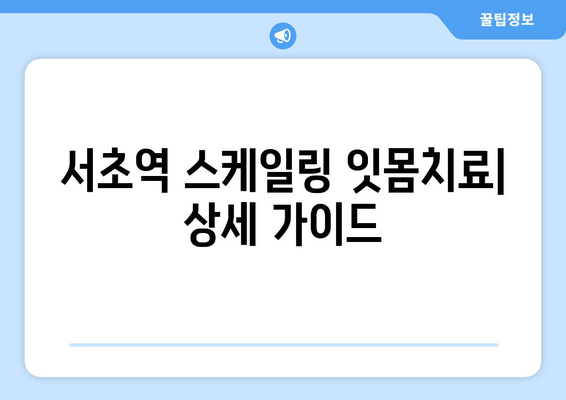 서초역 스케일링 잇몸치료| 시술 과정 & 비용 상세 가이드 | 잇몸 건강, 치과 추천, 치료 후기