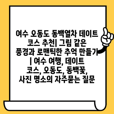 여수 오동도 동백열차 데이트 코스 추천| 그림 같은 풍경과 로맨틱한 추억 만들기 | 여수 여행, 데이트 코스, 오동도, 동백꽃, 사진 명소
