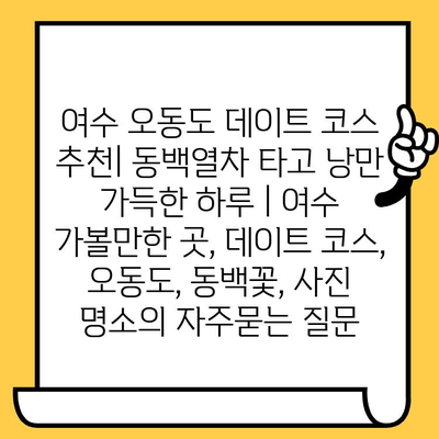 여수 오동도 데이트 코스 추천| 동백열차 타고 낭만 가득한 하루 | 여수 가볼만한 곳, 데이트 코스, 오동도, 동백꽃, 사진 명소