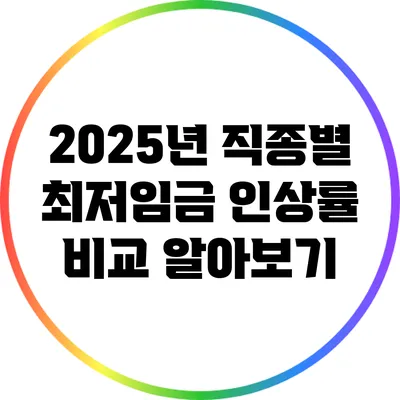 2025년 직종별 최저임금 인상률 비교 알아보기