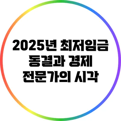 2025년 최저임금 동결과 경제 전문가의 시각