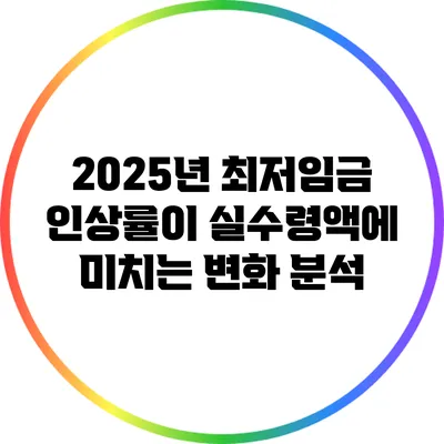 2025년 최저임금 인상률이 실수령액에 미치는 변화 분석