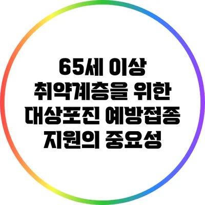 65세 이상 취약계층을 위한 대상포진 예방접종 지원의 중요성