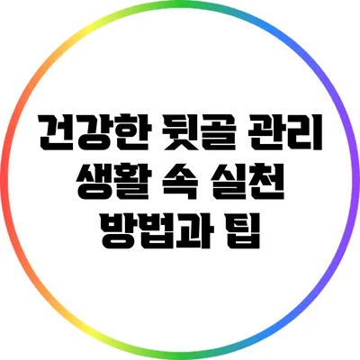 건강한 뒷골 관리: 생활 속 실천 방법과 팁