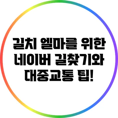 길치 엘마를 위한 네이버 길찾기와 대중교통 팁!