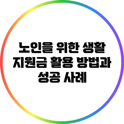 노인을 위한 생활 지원금 활용 방법과 성공 사례