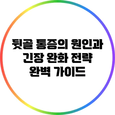 뒷골 통증의 원인과 긴장 완화 전략 완벽 가이드
