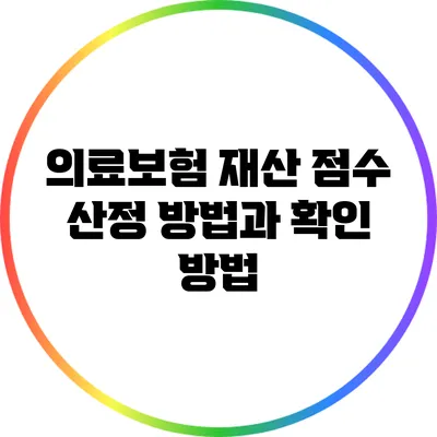 의료보험 재산 점수 산정 방법과 확인 방법