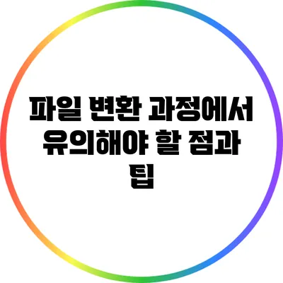 파일 변환 과정에서 유의해야 할 점과 팁