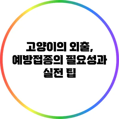 고양이의 외출, 예방접종의 필요성과 실전 팁
