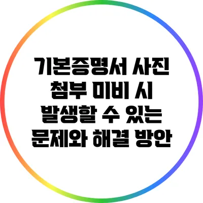 기본증명서 사진 첨부 미비 시 발생할 수 있는 문제와 해결 방안