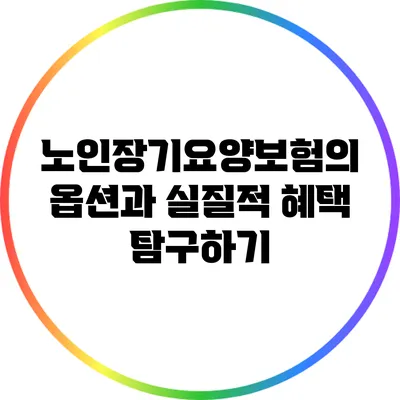 노인장기요양보험의 옵션과 실질적 혜택 탐구하기