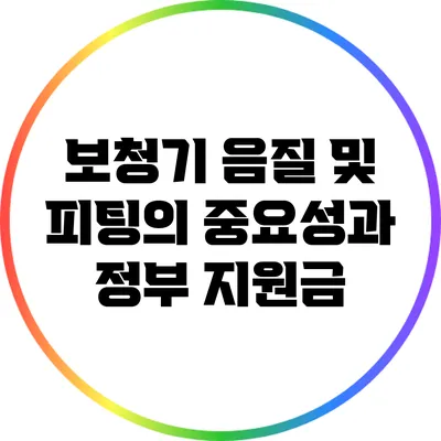 보청기 음질 및 피팅의 중요성과 정부 지원금