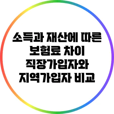 소득과 재산에 따른 보험료 차이: 직장가입자와 지역가입자 비교