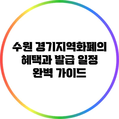 수원 경기지역화폐의 혜택과 발급 일정 완벽 가이드