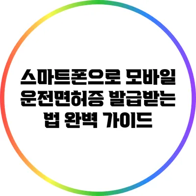 스마트폰으로 모바일 운전면허증 발급받는 법 완벽 가이드