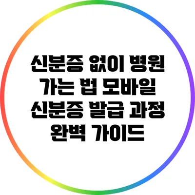 신분증 없이 병원 가는 법: 모바일 신분증 발급 과정 완벽 가이드
