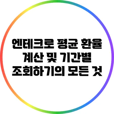 엔테크로 평균 환율 계산 및 기간별 조회하기의 모든 것