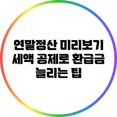 연말정산 미리보기: 세액 공제로 환급금 늘리는 팁