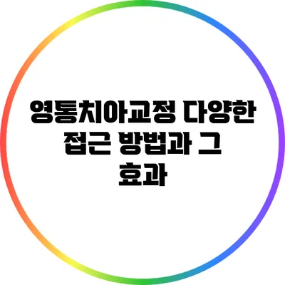 영통치아교정: 다양한 접근 방법과 그 효과