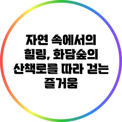자연 속에서의 힐링, 화담숲의 산책로를 따라 걷는 즐거움