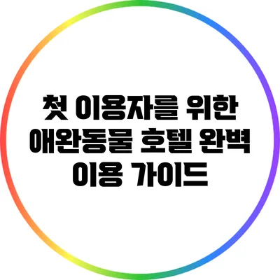 첫 이용자를 위한 애완동물 호텔 완벽 이용 가이드
