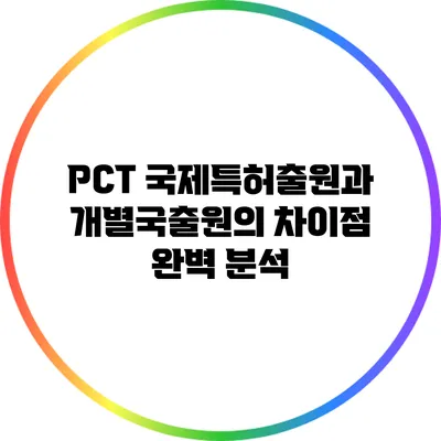 PCT 국제특허출원과 개별국출원의 차이점 완벽 분석