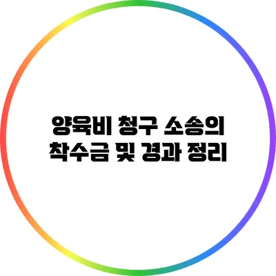 양육비 청구 소송의 착수금 및 경과 정리