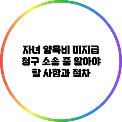 자녀 양육비 미지급 청구 소송 중 알아야 할 사항과 절차