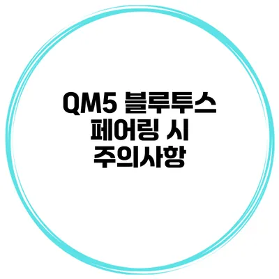 QM5 블루투스 페어링 시 주의사항