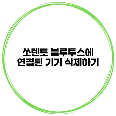 쏘렌토 블루투스에 연결된 기기 삭제하기